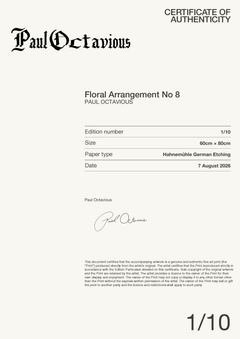 Floral Arrangement No 8 — Certificate of Authenticity